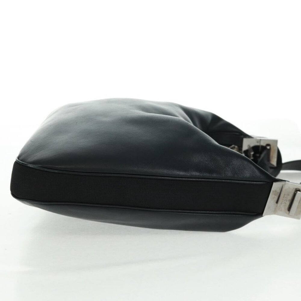 Authentic GUCCI Shoulder Bag Leather Black Silver 001 3341 3444 - Picture 12 of 16